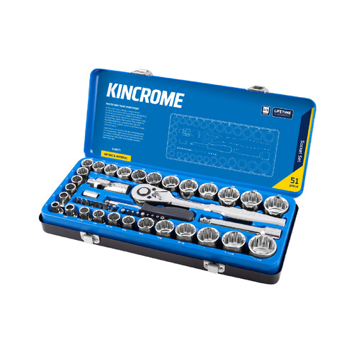 Socket Set 55 Piece 1/2 Drive Metric Imperial Kincrome K28071